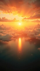 Obraz premium Sunrise Over Ocean and Sky