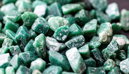 Close-up of Mint Green Variscite Nodules in a Group Displaying Rough Texture and Natural Light