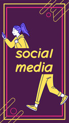 Modern Neon Video Template for Social Media with Text Area and Face Placeholder