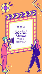 Modern Neon Video Template for Social Media with Text Area and Face Placeholder