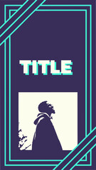 Modern Neon Video Template for Social Media with Text Area and Face Placeholder