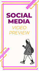 Modern Neon Video Template for Social Media with Text Area and Face Placeholder