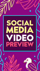 Modern Neon Video Template for Social Media with Text Area and Face Placeholder