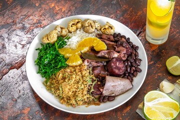 The best traditional Brazilian feijoada completely served in the most authentic style accompanied by the irresistible and iconic cachaça caipirinha