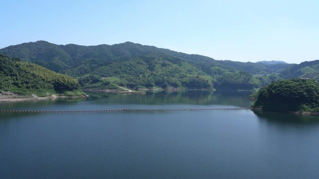 Shimane,Japan - June 28, 2025: Obara Dam at Shimane, Japan
