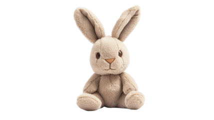Easter bunny plush toy, Transparent background, PNG file