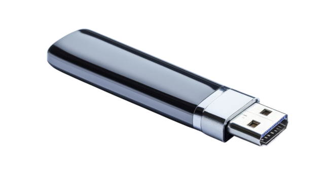 E-learning course USB stick, Transparent background, PNG file - Powered by Adobe