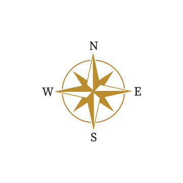 Compass icon vector logo design template illustration