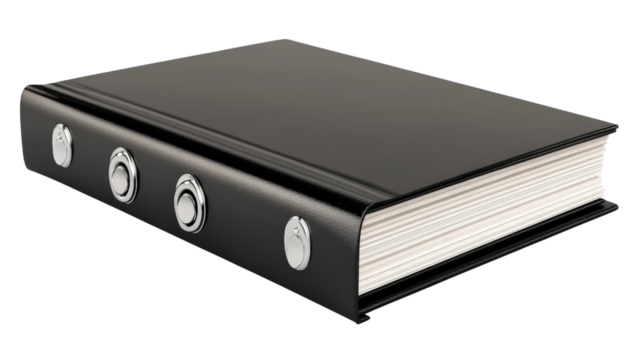 File binder ring type black, Transparent background, PNG file