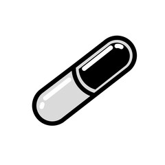 vector illustration of a pill, 3D capsule icon vector template illustration logo design