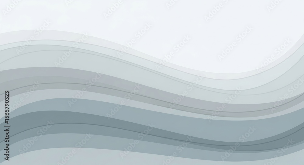Poster serene gray waves: abstract layered background with subtle depth and texture