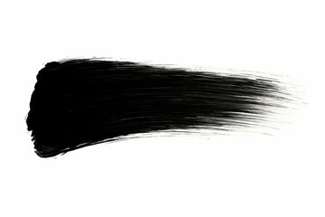 Black paint brush stroke on white background, grunge texture element — Generation AI