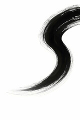 Black paint brush stroke on white background, grunge texture element — Generation AI