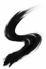 Black paint brush stroke on white background, grunge texture element — Generation AI