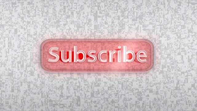 Animated "Subscribe" Button on Abstract Digital Noise Background