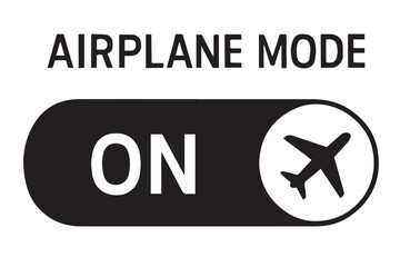 airplane mode symbol with ON text and a plane icon, representing the airplane mode feature in a digital interface