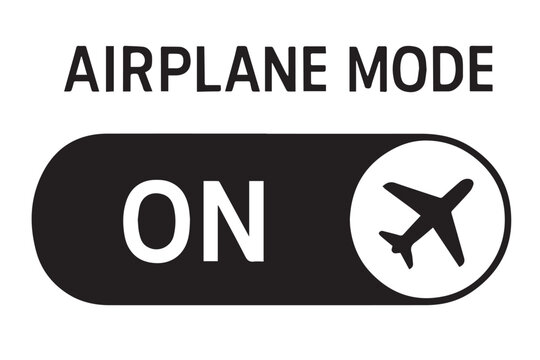 airplane mode symbol with ON text and a plane icon, representing the airplane mode feature in a digital interface