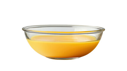 Glass bowl with beaten eggs Transparent background, PNG file