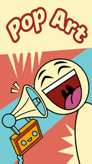 Pop art style thumbnail for short video with explosive text field and laughing emoji