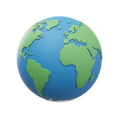 Naklejka premium 3D Earth Globe on Black Background