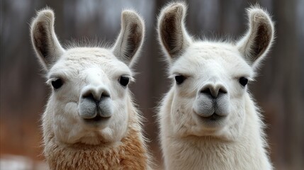 Two llamas portrait