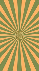 Retro Sunburst Design with Muted Orange and Olive Green Radiating Lines from Central Point