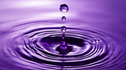 Purple Water Drop Impact: A Symphony of Serenity