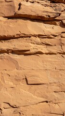 Rough Sandstone Wall Displaying Natural Erosion Patterns And Earthy Brown Hues