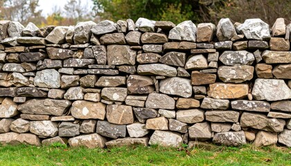 Rough Uncut Fieldstone Foundation Wall Displaying Textured Natural Stone with Varying Colors and Detailed Surface