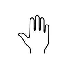 Minimalist Outlined Human Hand Icon