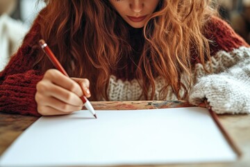 Premium Quality Image of Woman Artist Drawing Sketch Female Artist Creates a Sketch