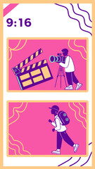 Modern Neon Video Template for Social Media with Text Area and Face Placeholder