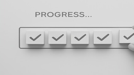 Checklist progress with checkmarks task completion