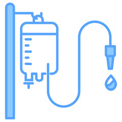 Blood Transfusion Blue Icon
