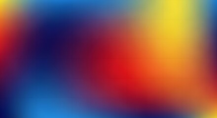 Obraz premium A vibrant gradient of blue, red, and yellow hues blending smoothly in an abstract composition.