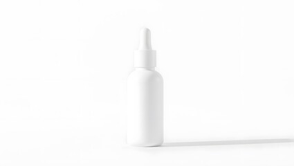 Blank white cosmetic or medical spray bottle and a syringe isolated on a white background