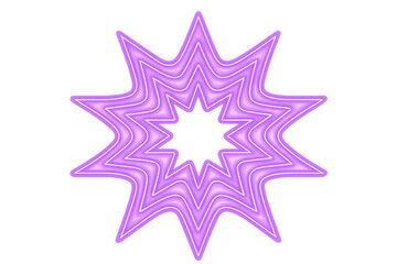 Obraz premium Translucent purple star shape with wavy contours, offering contemporary graphic design accent against clean white background