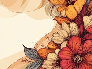 ultra quality image of Beautiful decorative sketch floral card background