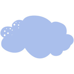 2D illustration of a fluffy blue cloud with small white stars, perfect for night themes, storybooks, or peaceful children’s illustrations.