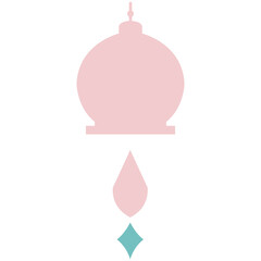 2D illustration of a minimalist pink dome with matching ornaments, great for icons, Islamic decor, printables, or creative flat designs.