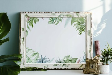 high definition visual of Watercolor boho frame design