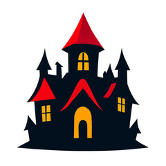 Haunted Castle Flat Vector Illustration