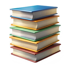Books stack realistic icon with white background