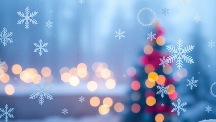 copy space for text background Christmas Frozen Window with Snowflake Patterns concept