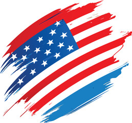 Waving American flag, a patriotic symbol of the USA, featuring red, white, and blue stars and stripes, representing freedom and the United States