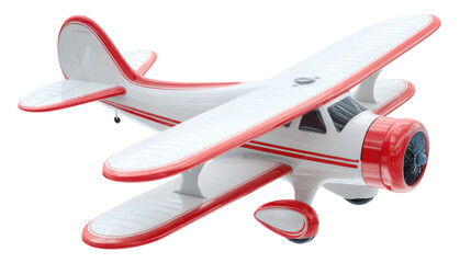Red-and-white biplane illustration