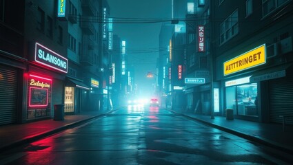 copy space for text background cool Cyberpunk Street Scene concept