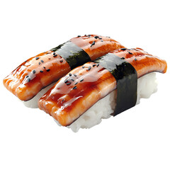 Delicious sushi featuring grilled eel and rice, garnished with sesame seeds for a mouthwatering experience.