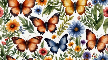 collage of flowers and butterflies
