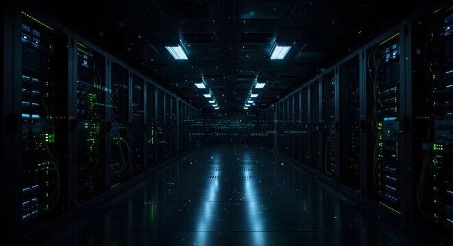 Deep Dive into the Digital Realm: Exploring a Server Room's Core - Powered by Adobe